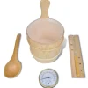 vidaXL Piscina Y Spa-Cubo de accesorios de sauna cuchara, reloj, termo higrómetro