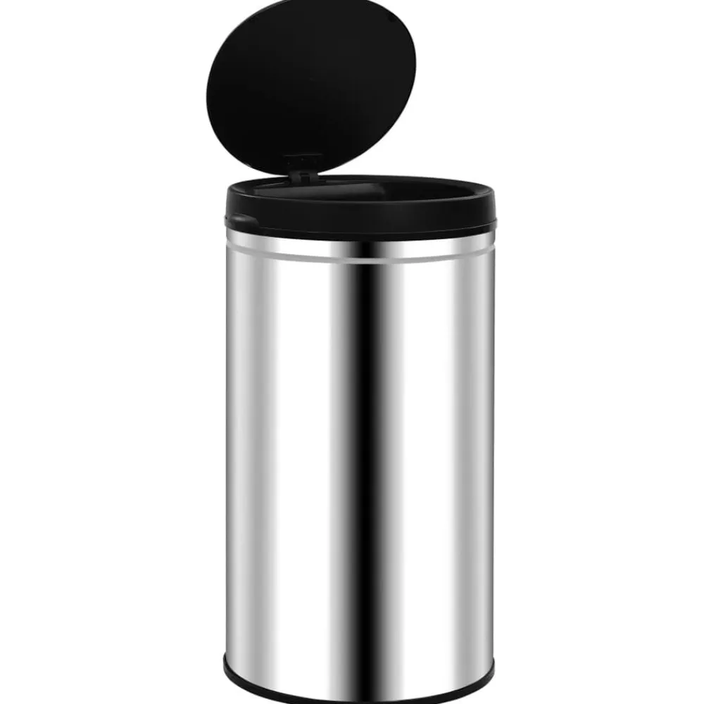 vidaXL Cubo de basura con sensor automático 60 L acero inoxidable Plateado Online