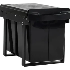 vidaXL Productos Del Hogar-Cubo de basura de cocina extraíble reciclaje cierre suave 48 L