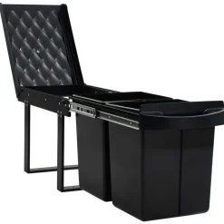 vidaXL Productos Del Hogar-Cubo de basura de cocina extraíble reciclaje cierre suave 48 L