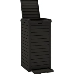 vidaXL Cubo de basura de exterior polipropileno 41x41x86 cm Negro