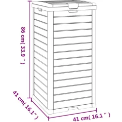vidaXL Cubo de basura de exterior polipropileno 41x41x86 cm Negro