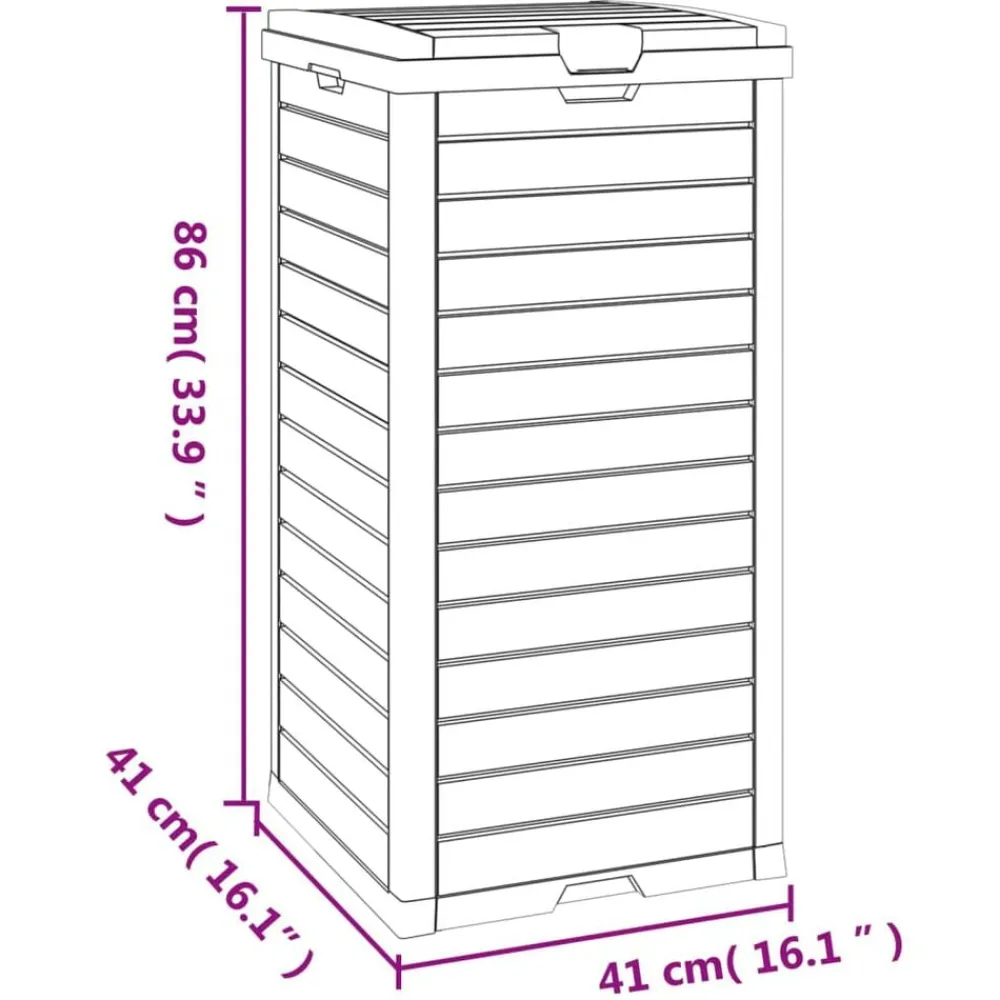 vidaXL Cubo de basura de exterior polipropileno 41x41x86 cm Negro