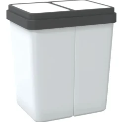 vidaXL Cubo de basura doble 2x25 L Blanco Hot