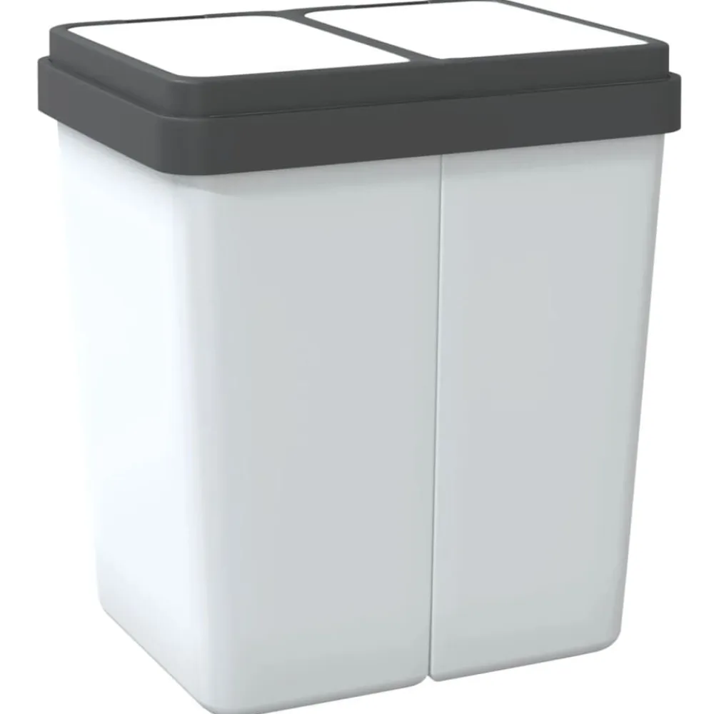 vidaXL Cubo de basura doble 2x25 L Blanco Hot