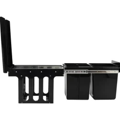 vidaXL Productos Del Hogar-Cubo de basura extraíble en armario de cocina cierre suave 48 L