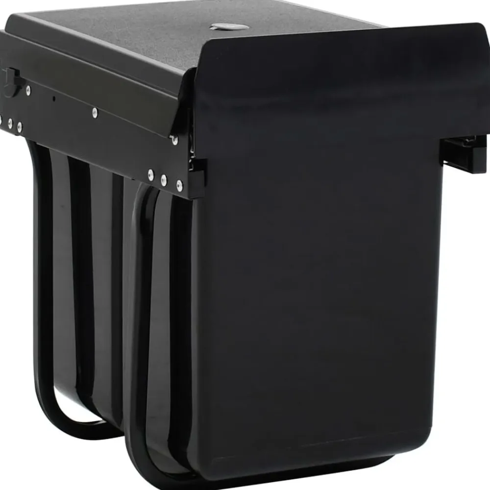 vidaXL Productos Del Hogar-Cubo de basura extraíble en armario de cocina cierre suave 20 L