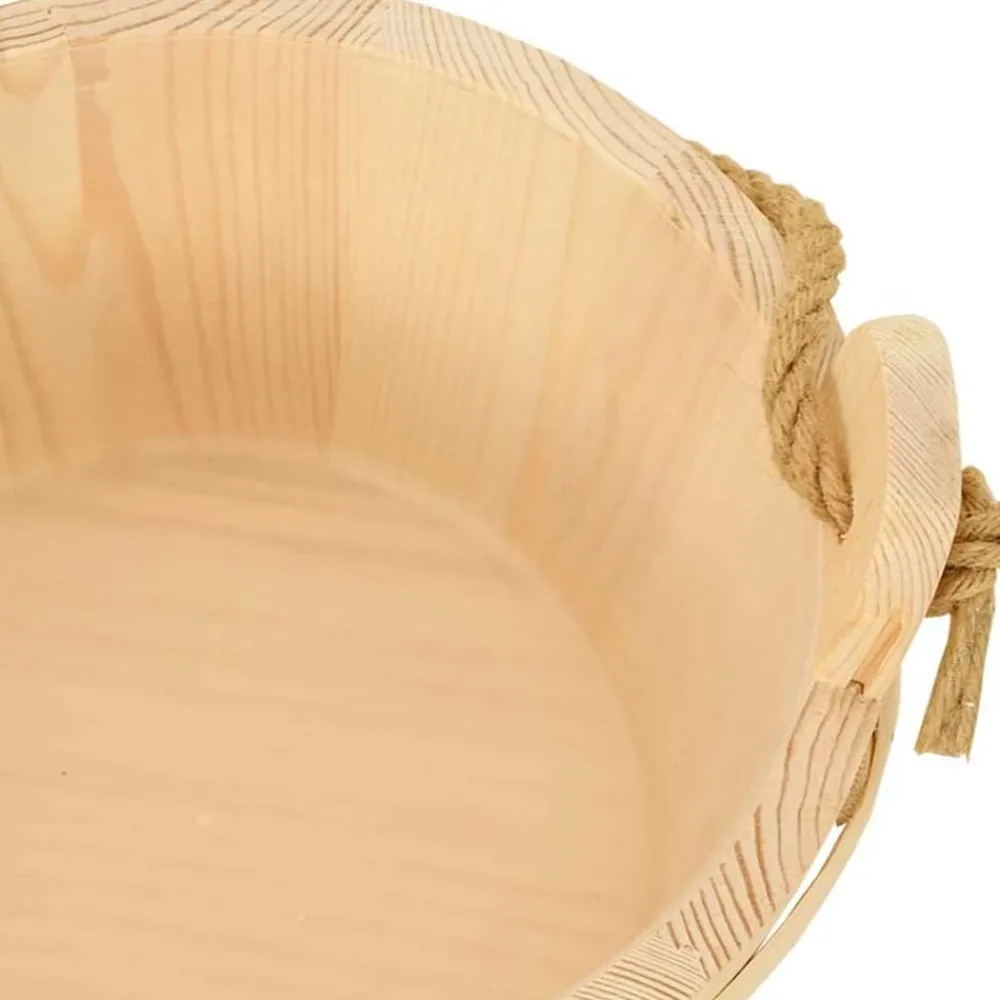 vidaXL Piscina Y Spa-Cubo de Sauna 2 pcs Marrón Madera de Pino Sólida y Cáñamo