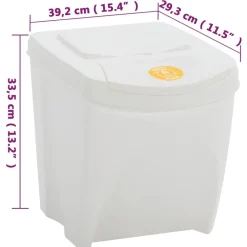 vidaXL Cubos de basura apilables 4 uds polipropileno 100 L Blanco Best