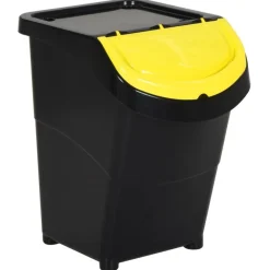 vidaXL Productos Del Hogar-Cubos de basura apilables con tapa 3 uds PP 120 L
