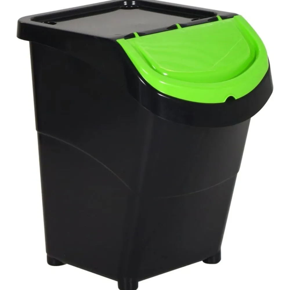 vidaXL Productos Del Hogar-Cubos de basura apilables con tapa 3 uds PP 120 L