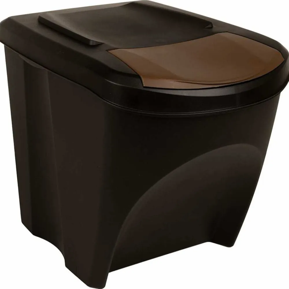 vidaXL Cubos de basura apilables 4 piezas gris 100 L Antracita Best