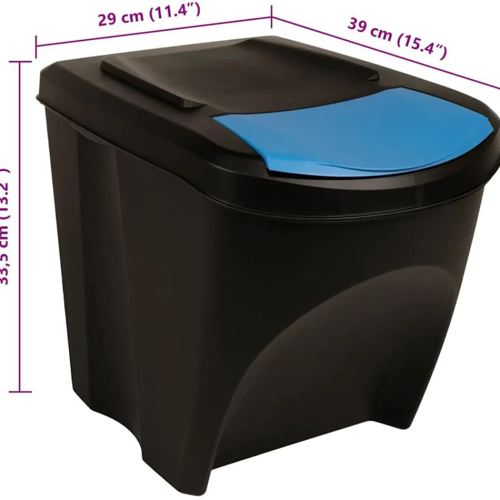 vidaXL Cubos de basura apilables 4 piezas gris 100 L Antracita Best