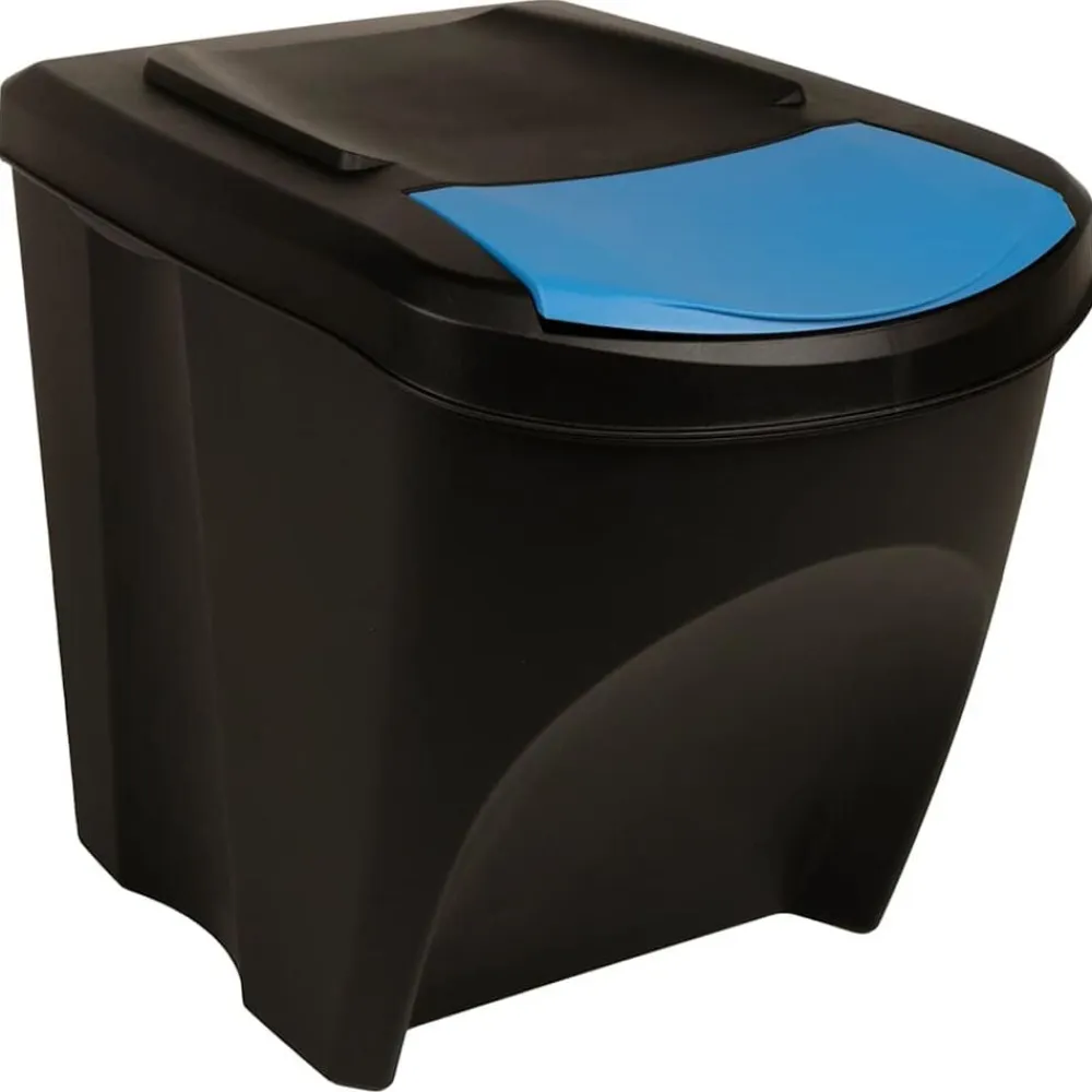 vidaXL Cubos de basura apilables 4 piezas gris 100 L Antracita Best