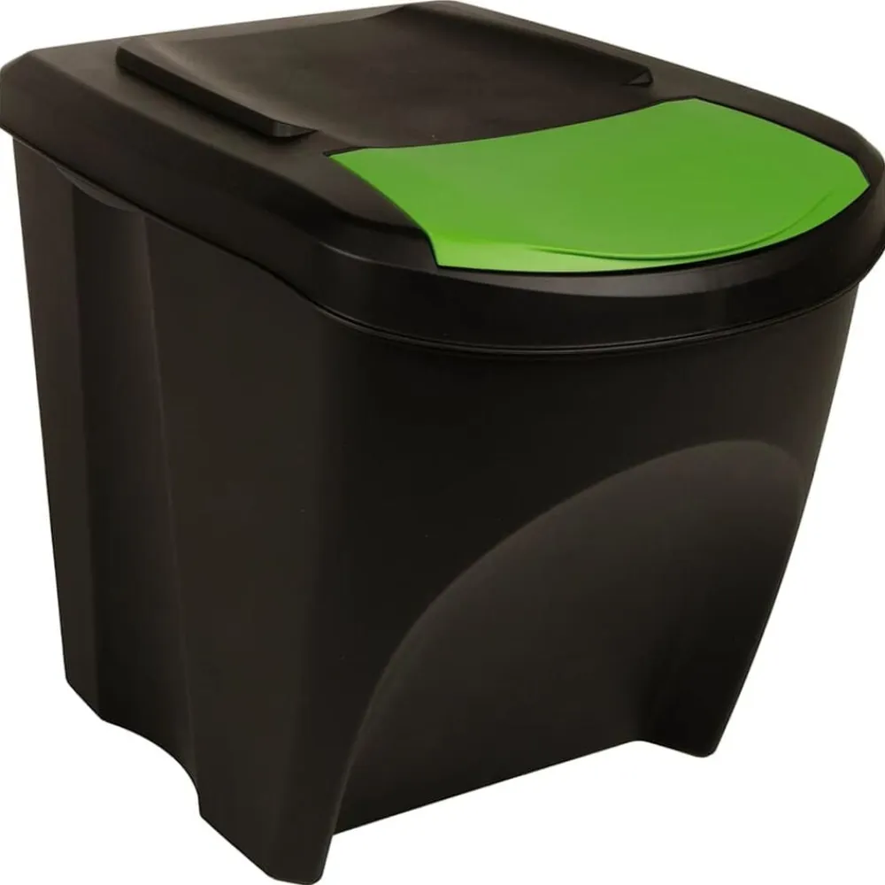 vidaXL Cubos de basura apilables 4 piezas gris 100 L Antracita Best