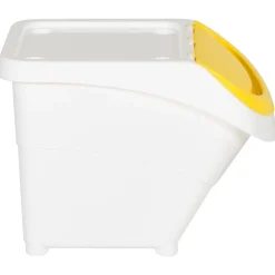 vidaXL Cubos de basura apilables con tapa 3 uds PP 78 L Blanco New
