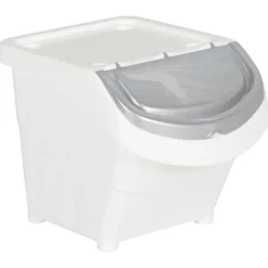 vidaXL Cubos de basura apilables con tapa 3 uds PP 78 L Blanco New