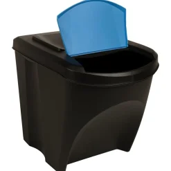 vidaXL Productos Del Hogar-Cubos de basura apilables 3 piezas gris 75 L