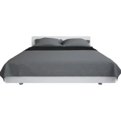 vidaXL Cubrecama acolchado doble cara 230x260 cm Gris y negro Discount