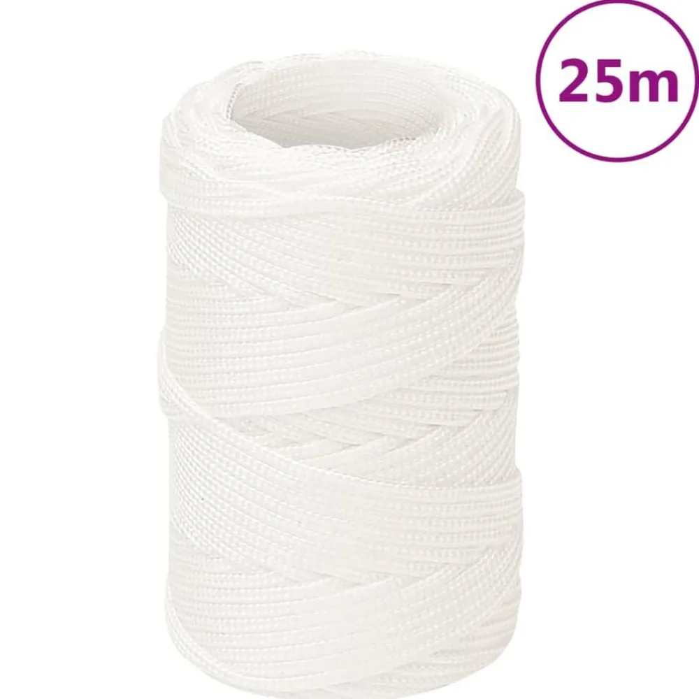 vidaXL Cuerda de barco polipropileno intenso 2 mm 25 m Blanco Sale