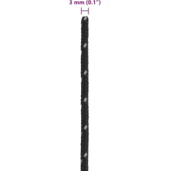 vidaXL Cuerda de vientos con tiras reflectantes y tensores 50 m 3 mm Negro Best