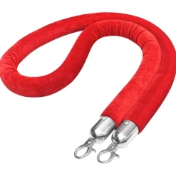 vidaXL Cuerda para poste de control de masas terciopelo rojo Plateado Best