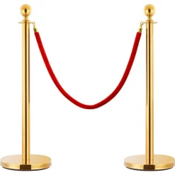 vidaXL Vallas De Jardín-Cuerda para poste de control de masas terciopelo rojo y