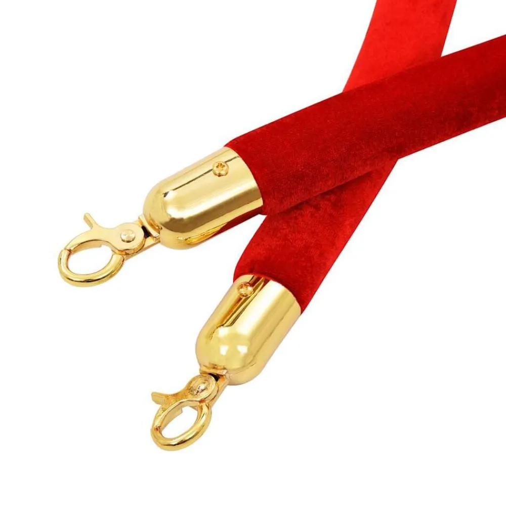 vidaXL Vallas De Jardín-Cuerda para poste de control de masas terciopelo rojo y