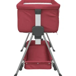 vidaXL Cuna con colchón tela de lino Rojo New