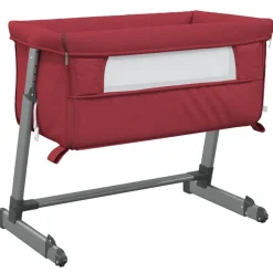 Niños vidaXL Mobiliario Para Bebés Y Niños Pequeños-Cuna con colchón tela de lino