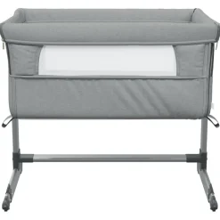 Niños vidaXL Mobiliario Para Bebés Y Niños Pequeños-Cuna con colchón tela de lino