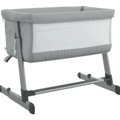 Niños vidaXL Mobiliario Para Bebés Y Niños Pequeños-Cuna con colchón tela de lino