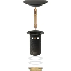 vidaXL Desagüe de empuje función desbordamiento 6,4x6,4x9,1 cm Negro New