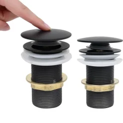 vidaXL Desagüe empuje sin función desbordamiento 6,4x6,4x9,1 cm Negro