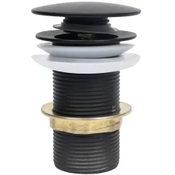 vidaXL Desagüe empuje sin función desbordamiento 6,4x6,4x9,1 cm Negro