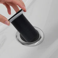 vidaXL Desagüe empuje sin función desbordamiento 6,4x6,4x9,1 cm Negro