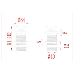 vidaXL Fontanería-Desagüe empuje sin función desbordamiento 6,4x6,4x9,1cm