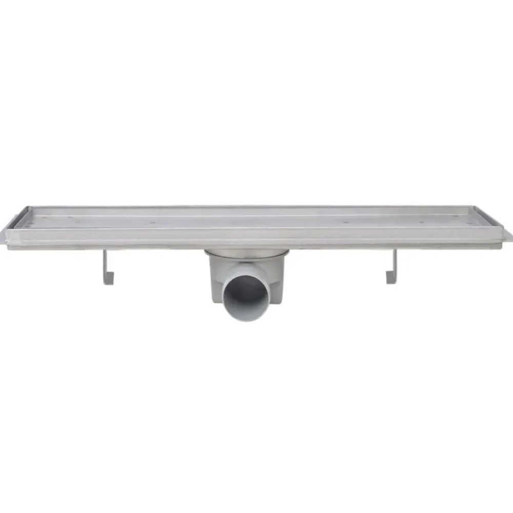 vidaXL Fontanería-Desagüe lineal de ducha 2 piezas 530x140 mm acero inoxidable