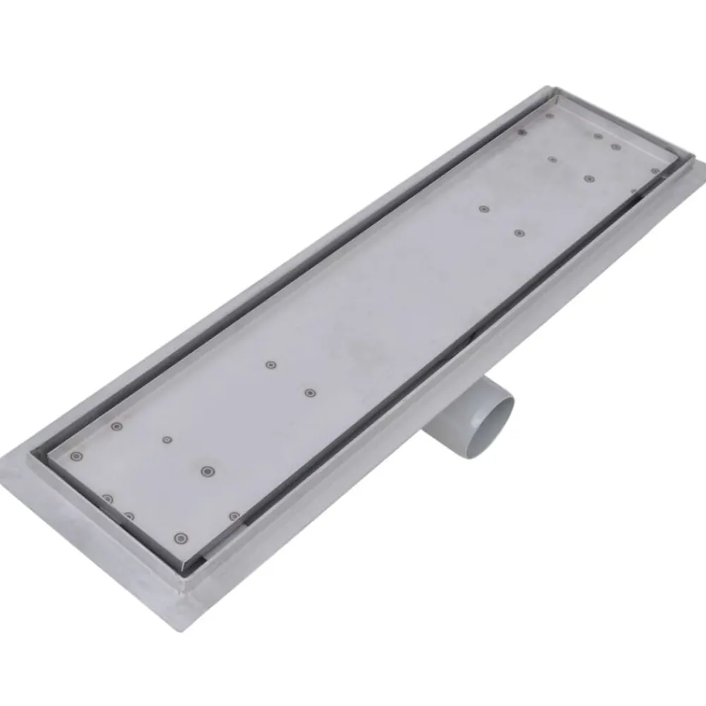 vidaXL Fontanería-Desagüe lineal de ducha 2 piezas 530x140 mm acero inoxidable