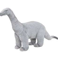 vidaXL Juguetes-Dinosaurio braquiosaurio de peluche de pie gris XXL