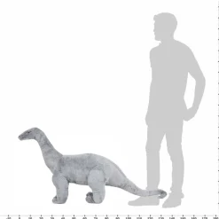 vidaXL Juguetes-Dinosaurio braquiosaurio de peluche de pie gris XXL