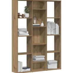 vidaXL Divisores De Ambientes-Divisor espacio/estantería aglomerado roble artesanal