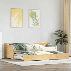 vidaXL Diván con nido sin colchón "IRUN" 90x200 cm Marr&oacute;n Clearance