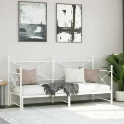 vidaXL Camas Y Accesorios-Diván con nido sin colchón 75x190 cm acero