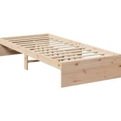 vidaXL Camas Y Accesorios-Diván sin colchón 100x200 cm madera maciza de pino