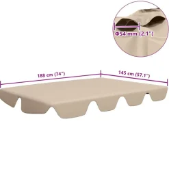 vidaXL Dosel de repuesto columpio de jardín 188/168x145/110 cm Beige Discount