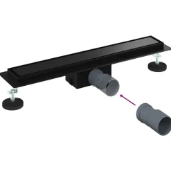 vidaXL Drenaje de ducha 2 en 1 50 cm Acero inoxidable 304 Negro Best