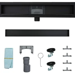 vidaXL Drenaje de ducha 2 en 1 50 cm Acero inoxidable 304 Negro Best