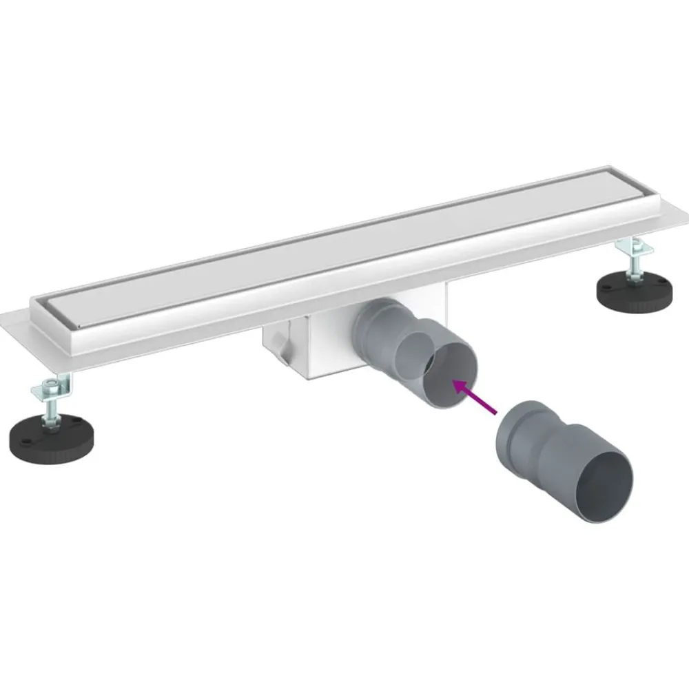 vidaXL Fontanería-Drenaje de ducha 2 en 1 50 cm Acero inoxidable 304