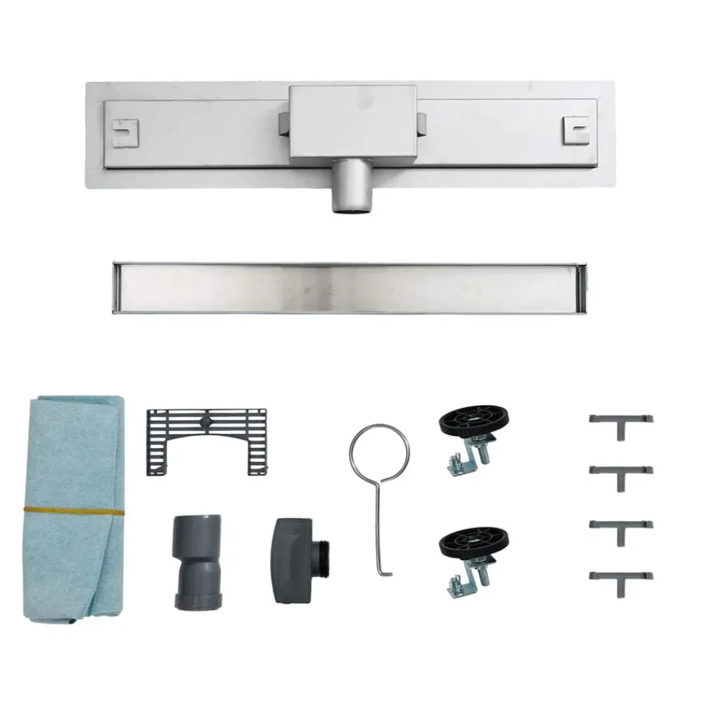 vidaXL Fontanería-Drenaje de ducha 2 en 1 50 cm Acero inoxidable 304